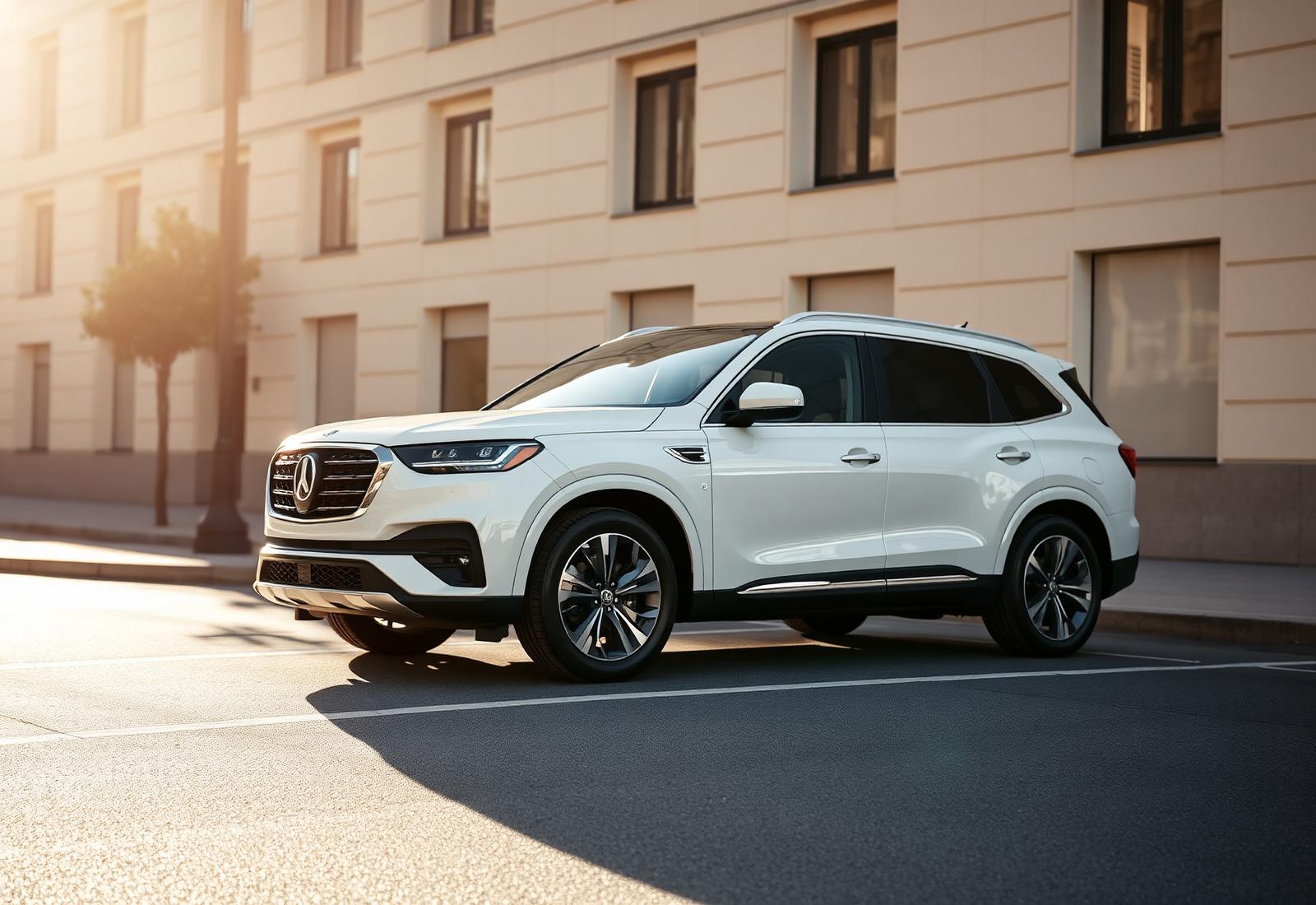 Exemple de site web pour agence de location de voitures au Maroc : SUV blanc en ville