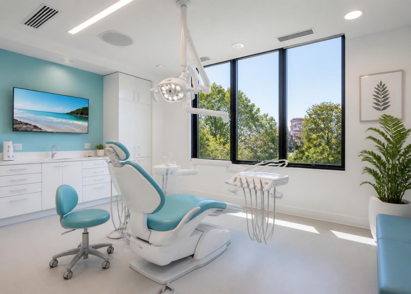 Site vitrine cabinet dentaire : salle de soins dentaires moderne et lumineuse au Maroc